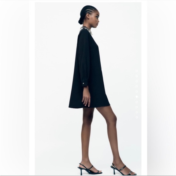 Zara beaded collar mini dress size L - Picture 9 of 16